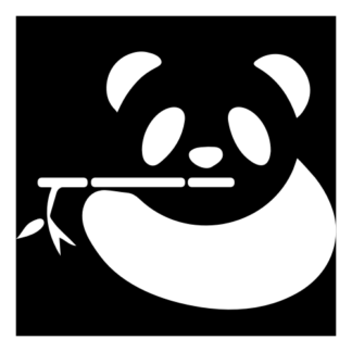 Panda Eating Bamboo Decal (White)